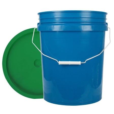 World Enterprises Bucket, 12 in H, Chevron and Green 5CHBLU,345GRN